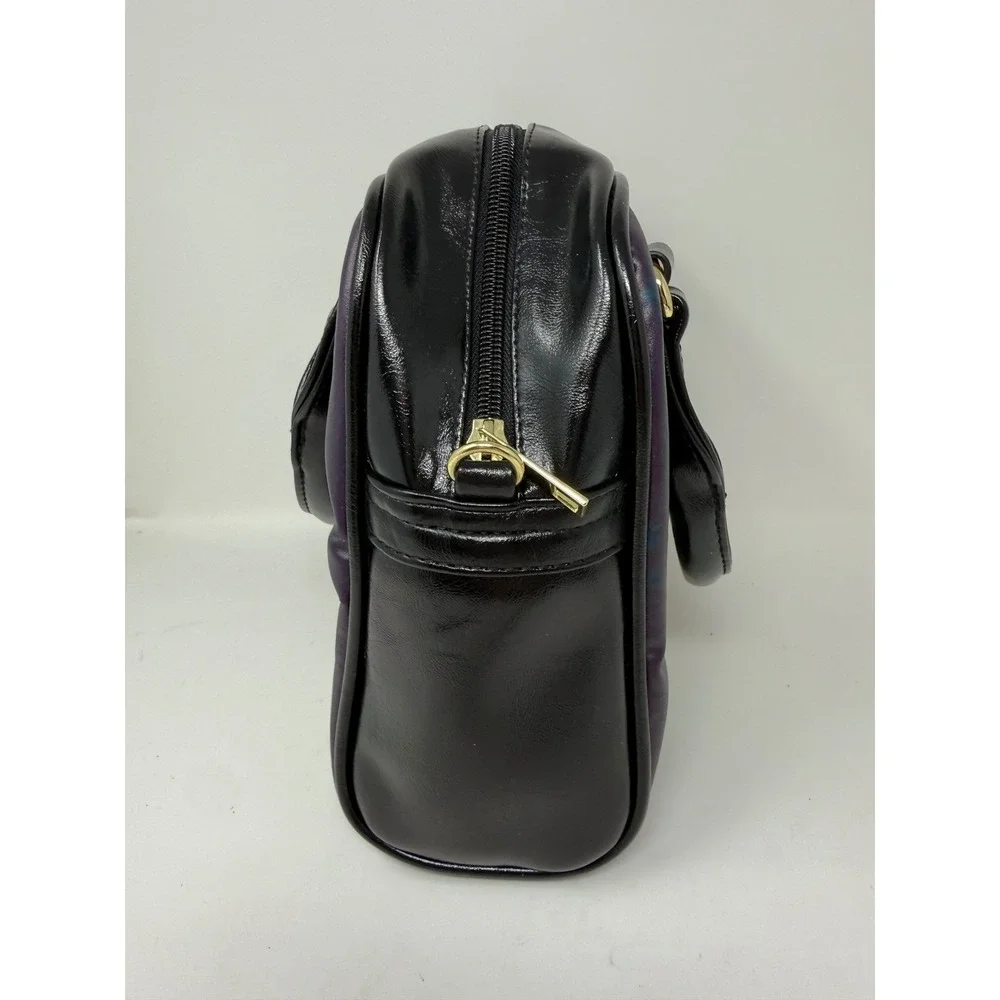 Disney Tinker Bell Fairy Satchel Crossbody Bag‎ Black Purple Graphic Print